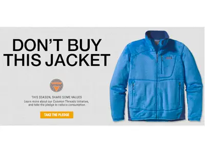 Image from Patagonia’s “Don’t Buy This Jacket” campaign.