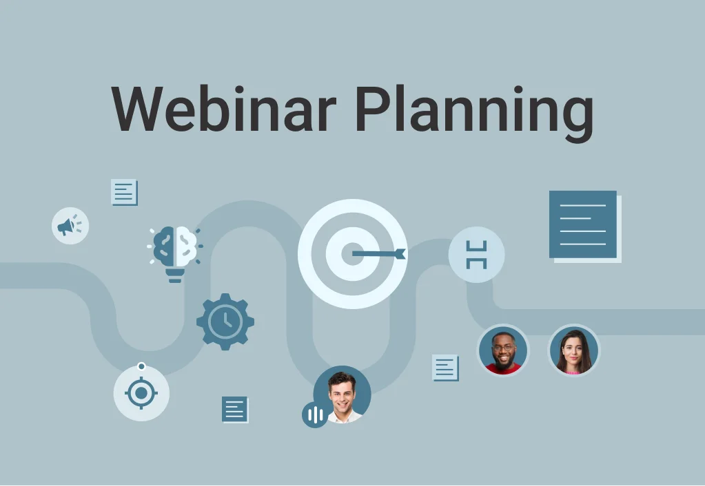 Step-by-step guide on breaking down a webinar for different platforms, including examples of quotes and graphics.