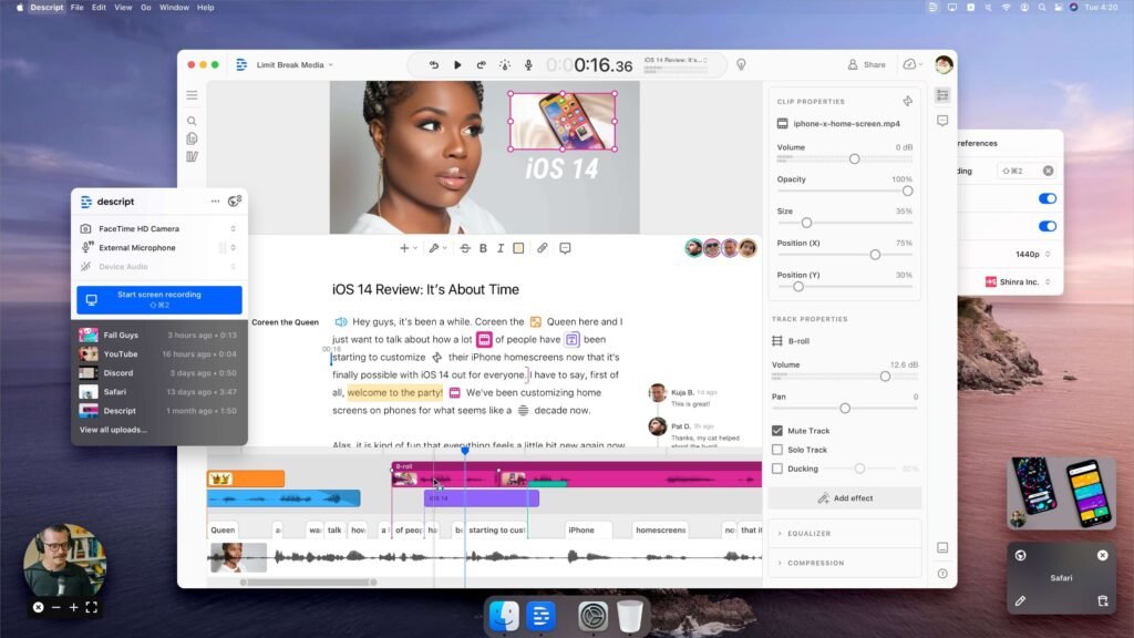 Descript Podcast Editing Software