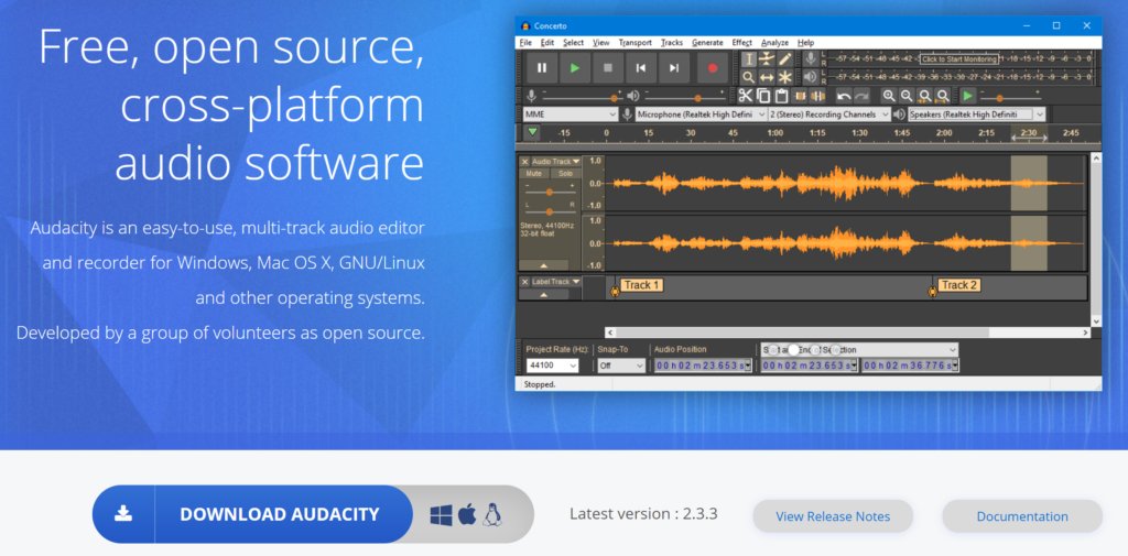 Audacity (Free) for Podcast Recording Software for Desktop
