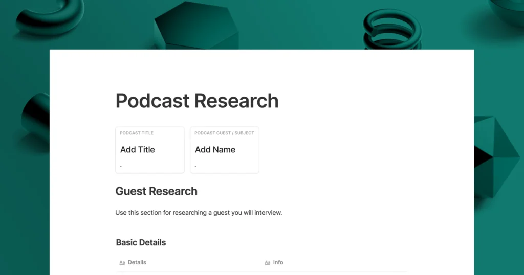 Research & Gather Information in podcast Episode