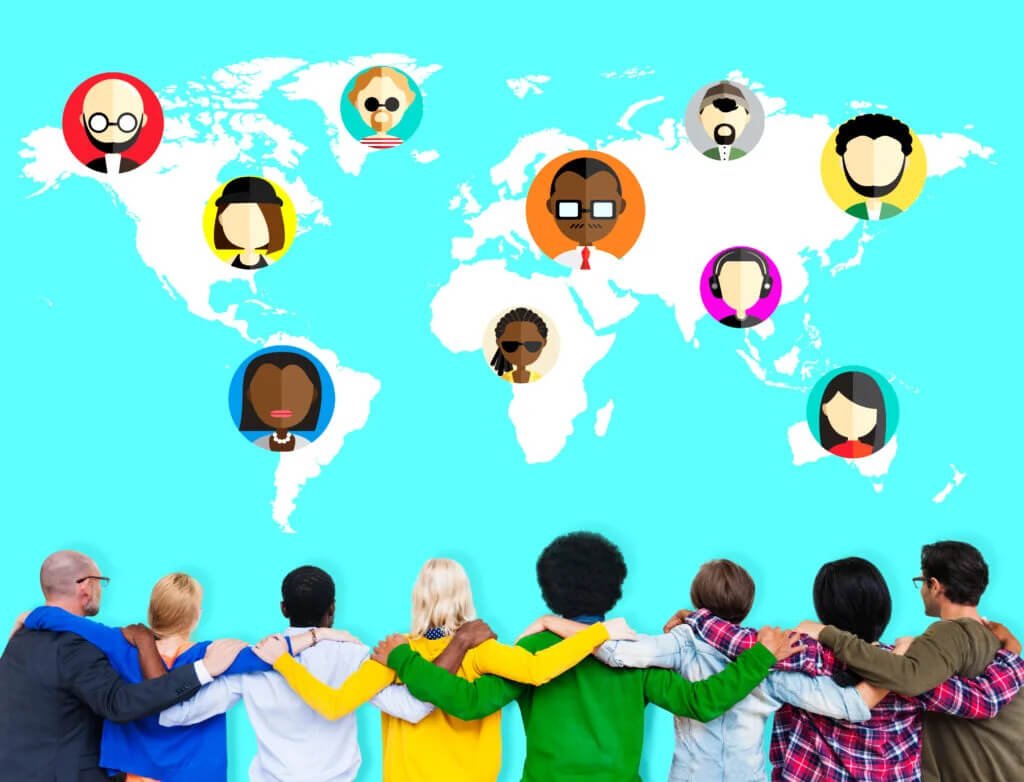 An image of different cultures across the world portraying billingual and cultural marketing for Sacramento business
