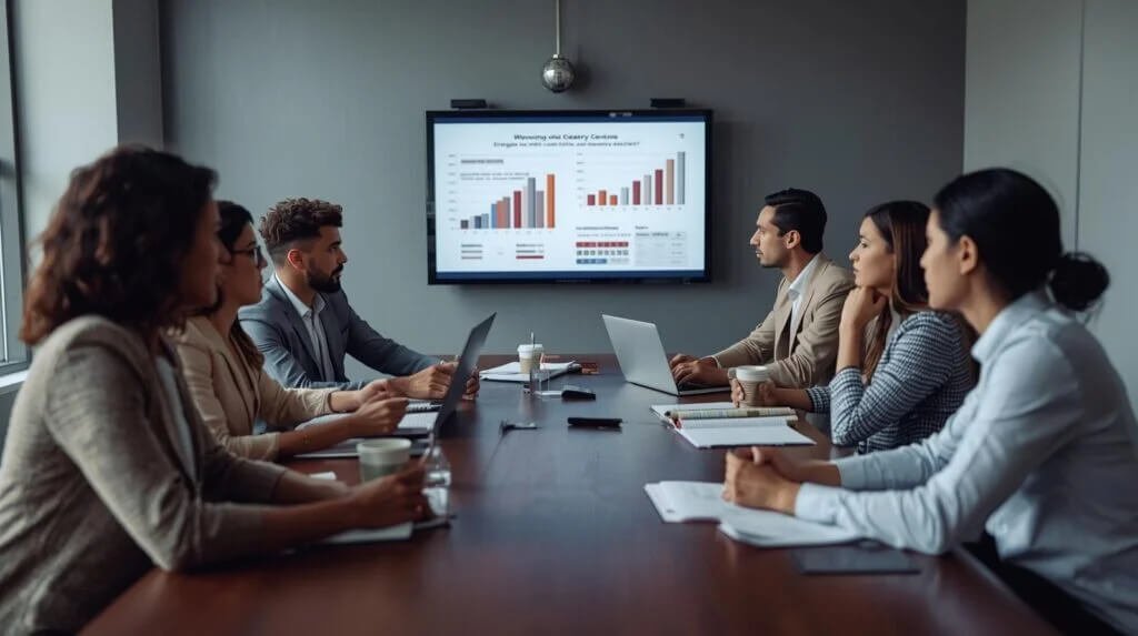 ilingual marketing team reviewing the status of a social media stragety inSacramento CA