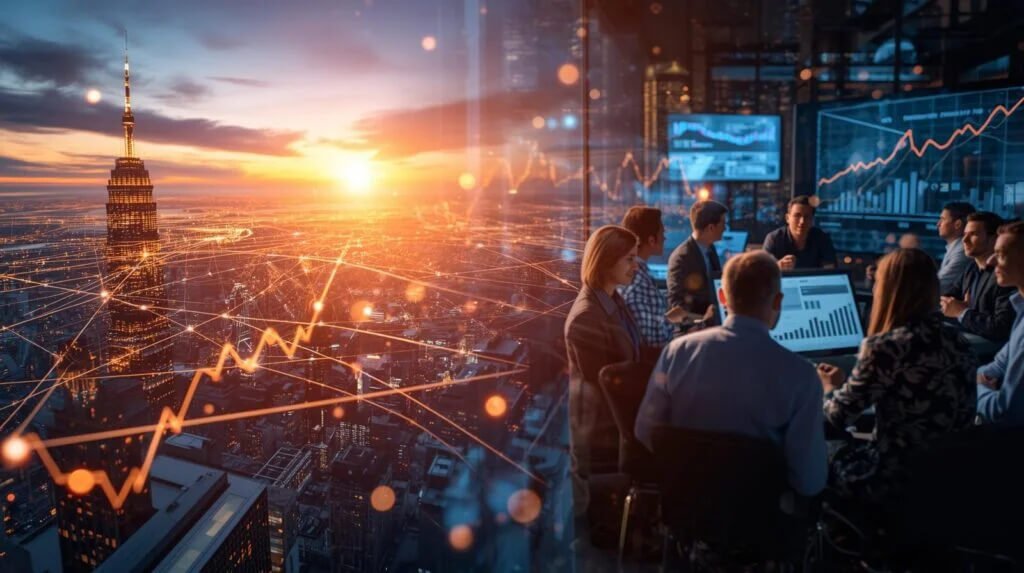 A futuristic take on a meeting for a Spanish-language digital marketing campaign for Sacramento business